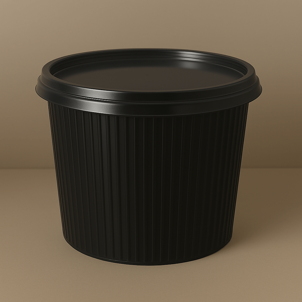 عبوة لبن محزز لون اسود ماركة بلاستيك فورم تعبئة 480 قطعة