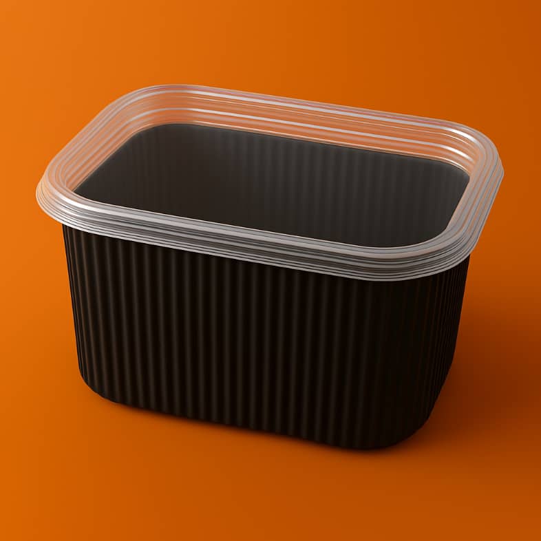 عبوة محززة مع غطاء لون اسود تعبئة 360 علبة