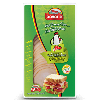 BAVARIA, Smoked Chicken Breast Ham Pizza Flavor, Sliced Round 80mm Vacuum Pack 150g
