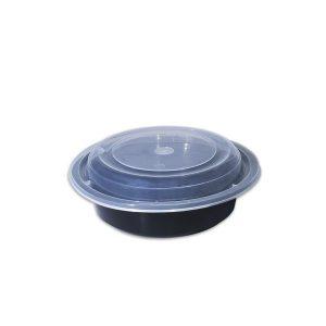 Black Round Microwavable Container