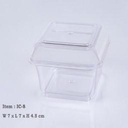Chear Plastic ice- Cream/ Mousse Cups With Lid-cum-Base