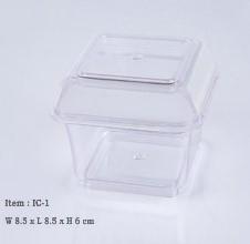 Chear Plastic ice- Cream/ Mousse Cups With Lid-cum-Base