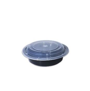 Black Round Microwavable Container