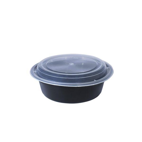 Black Round Microwavable Container