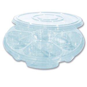 Combopac 6-Comp. Clear Round Container + Lid