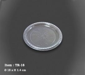 Crystal-like round Plastic Platters 18*1.4 CM