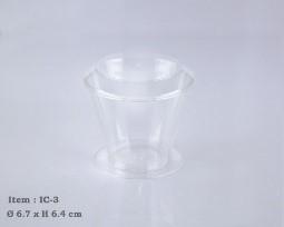 Chear Plastic ice- Cream/ Mousse Cups With Lid-cum-Base