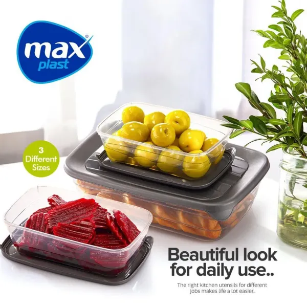 Rectangular food container set of 3 pc