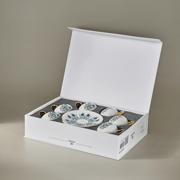 طقم قهوة 6 اشخاص موديل ازنيك ازرق