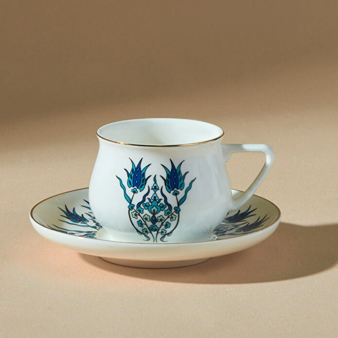 طقم قهوة 6 اشخاص موديل يني ازنيك ازرق