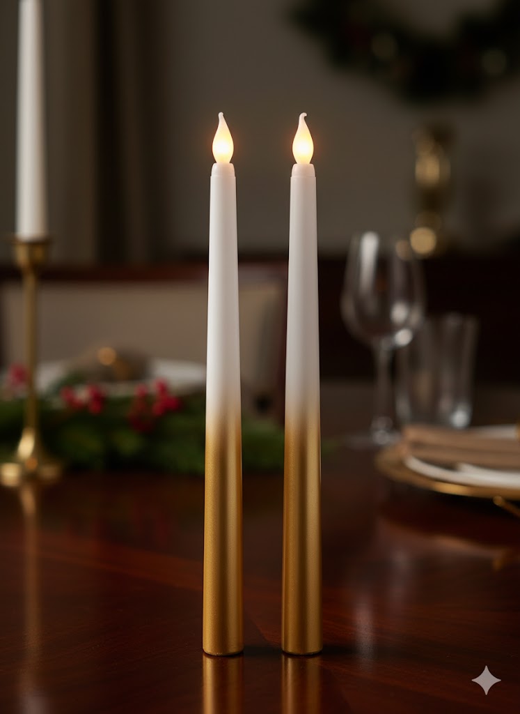 شمعة الكترونية مدهبة 27.5سم